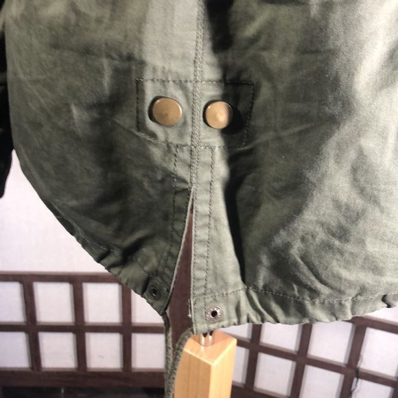 Ambiance Olive Green Jacket Size Med. /Army Style Olive Drab Green Cotton Outer - Picture 9 of 16